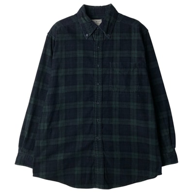 古着 90~00年代 エルエルビーン L.L.Bean ブラックウォッチチェック 長袖 ボタンダウン コーデュロイシャツ メンズM相当 ヴィンテージ/eaa458316