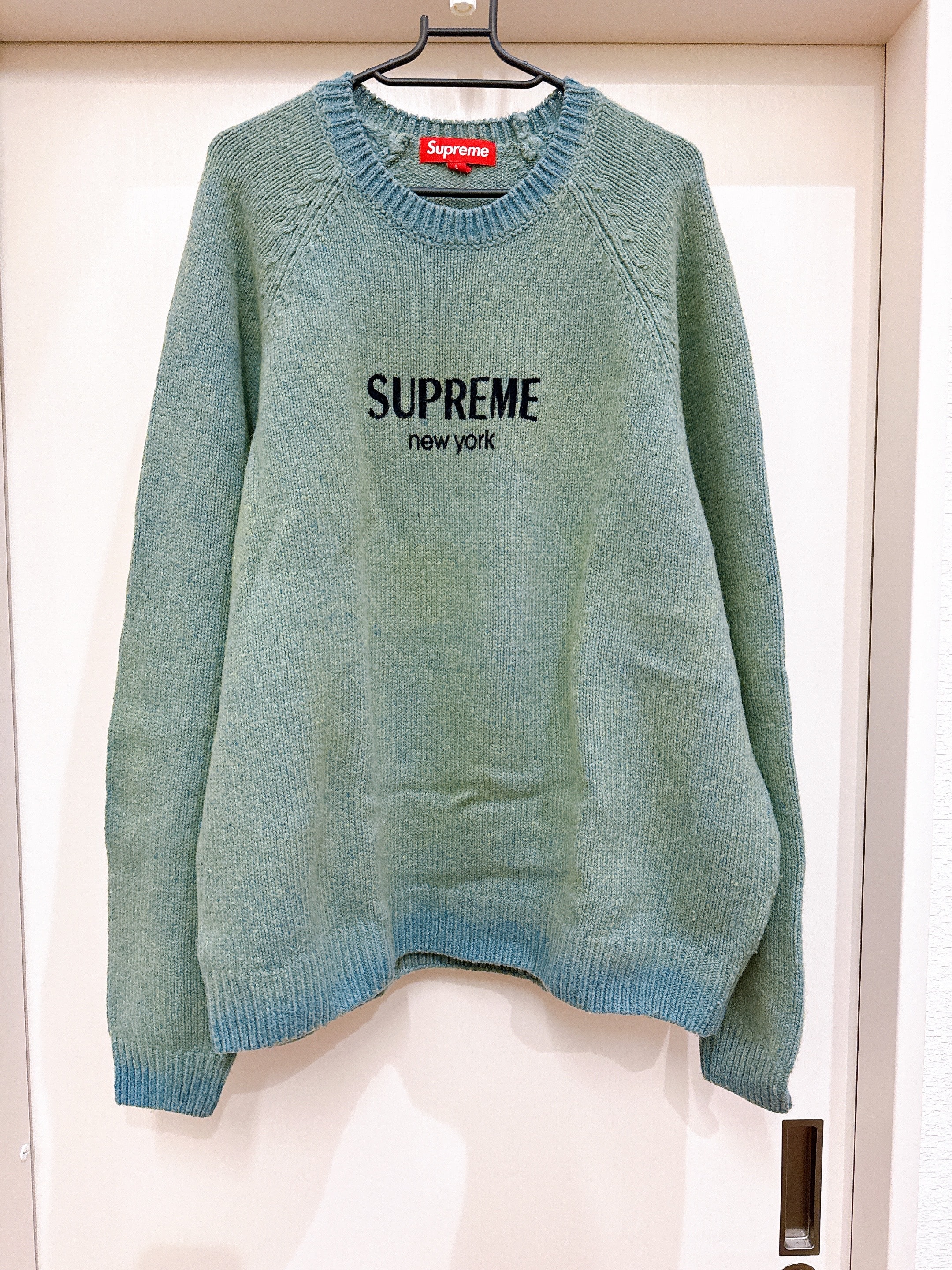 Supreme Flocked Logo Sweater "Green"