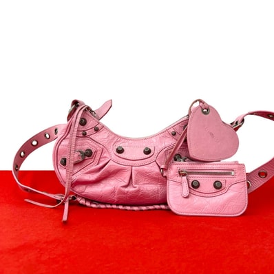 BALENCIAGA バレンシアガ ルカゴール XS レザー ショルダーバッグ ピンク
87023
