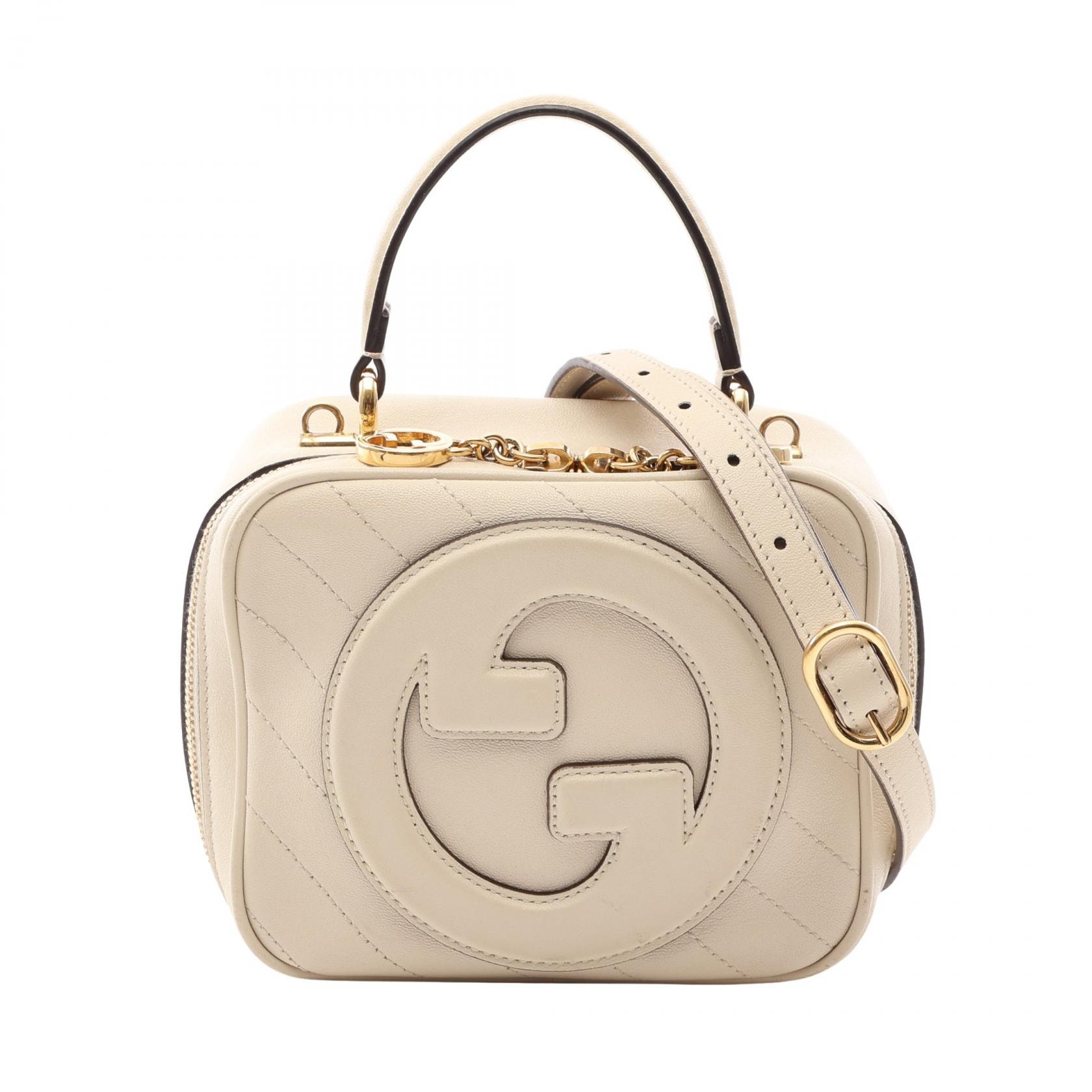 グッチ GUCCI ブロンディ トップハンドルバッグ 2WAY ハンドバッグ バッグ レザー レディース アイボリー系 744434 【中古】