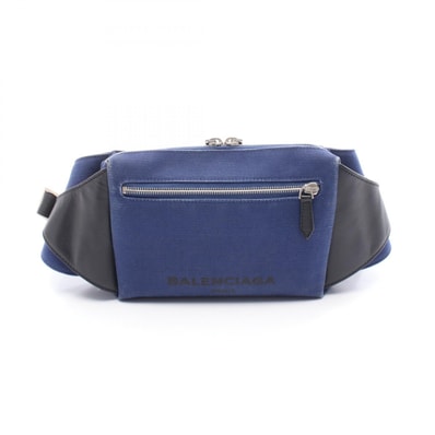 バレンシアガ BALENCIAGA ベルトバッグ ウエストバッグ ボディバッグ バッグ キャンバス レザー メンズ レディース ネイビー系 / ブラック系 433625 【中古】