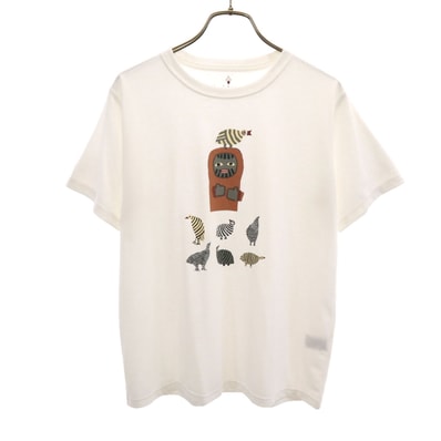 mont-bell モンベル 鳥と山男 半袖 WIC. Tシャツ L ホワイト