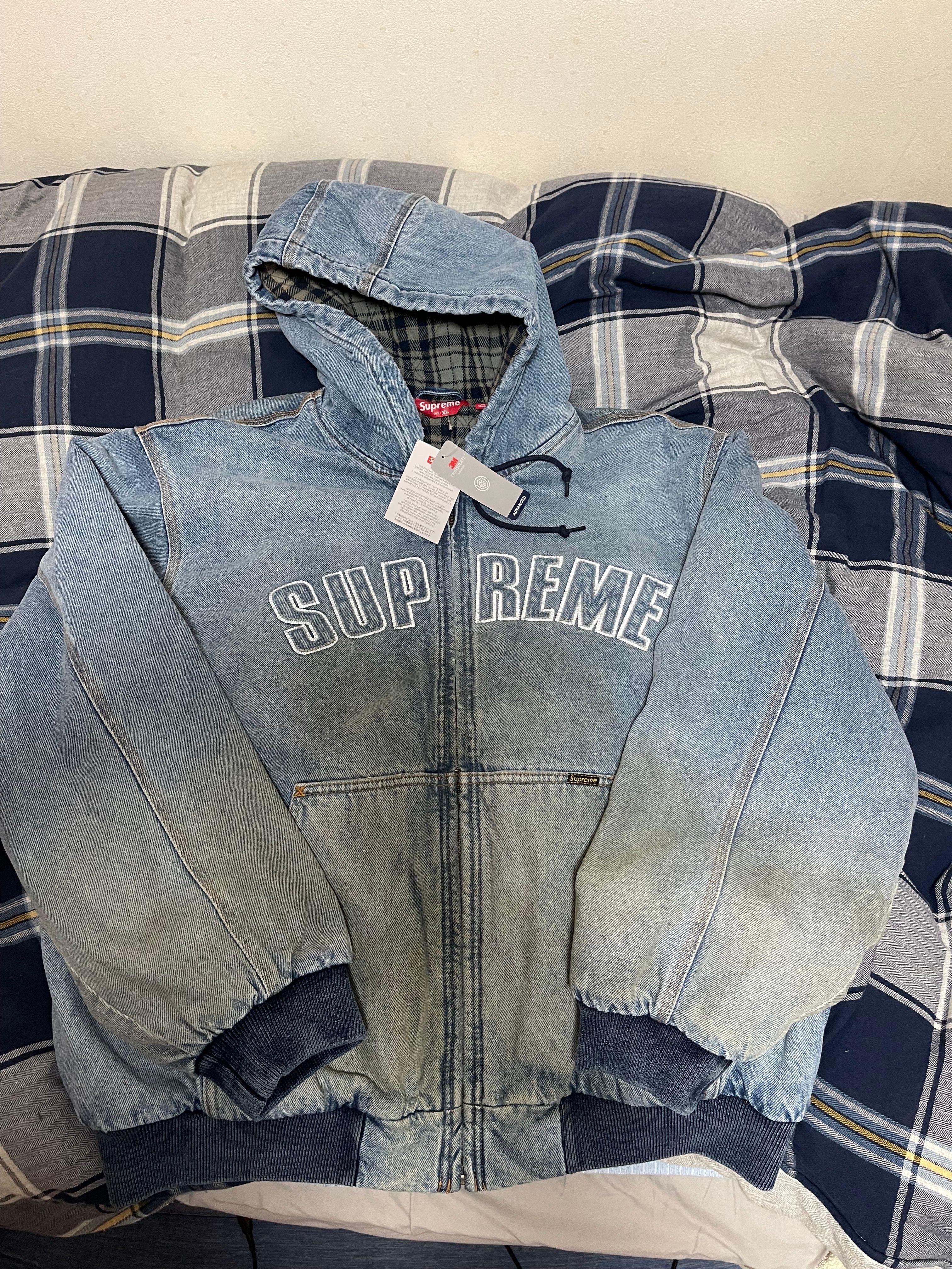 Supreme Reflective Arc Hooded Work Jacket "Denim"