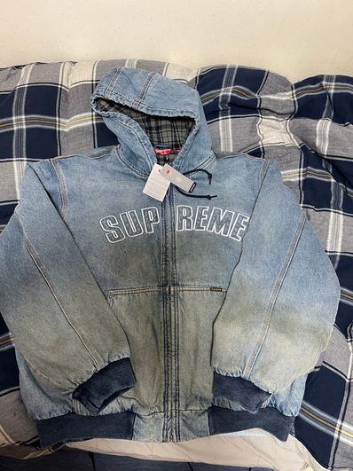 Supreme Reflective Arc Hooded Work Jacket "Denim"