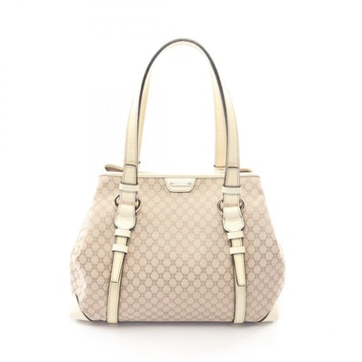セリーヌ CELINE マカダム トートバッグ バッグ キャンバス レザー レディース ベージュ系 / アイボリー系 【中古】