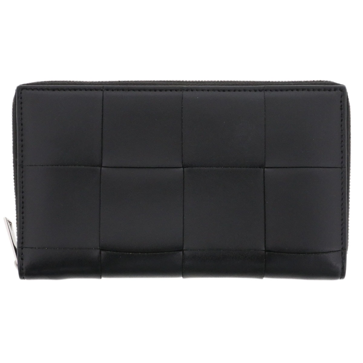 BOTTEGAVENETA ボッテガヴェネタ カセット ジップアラウンド ウォレット 長財布 649607 レザー ブラック レディース【中古】