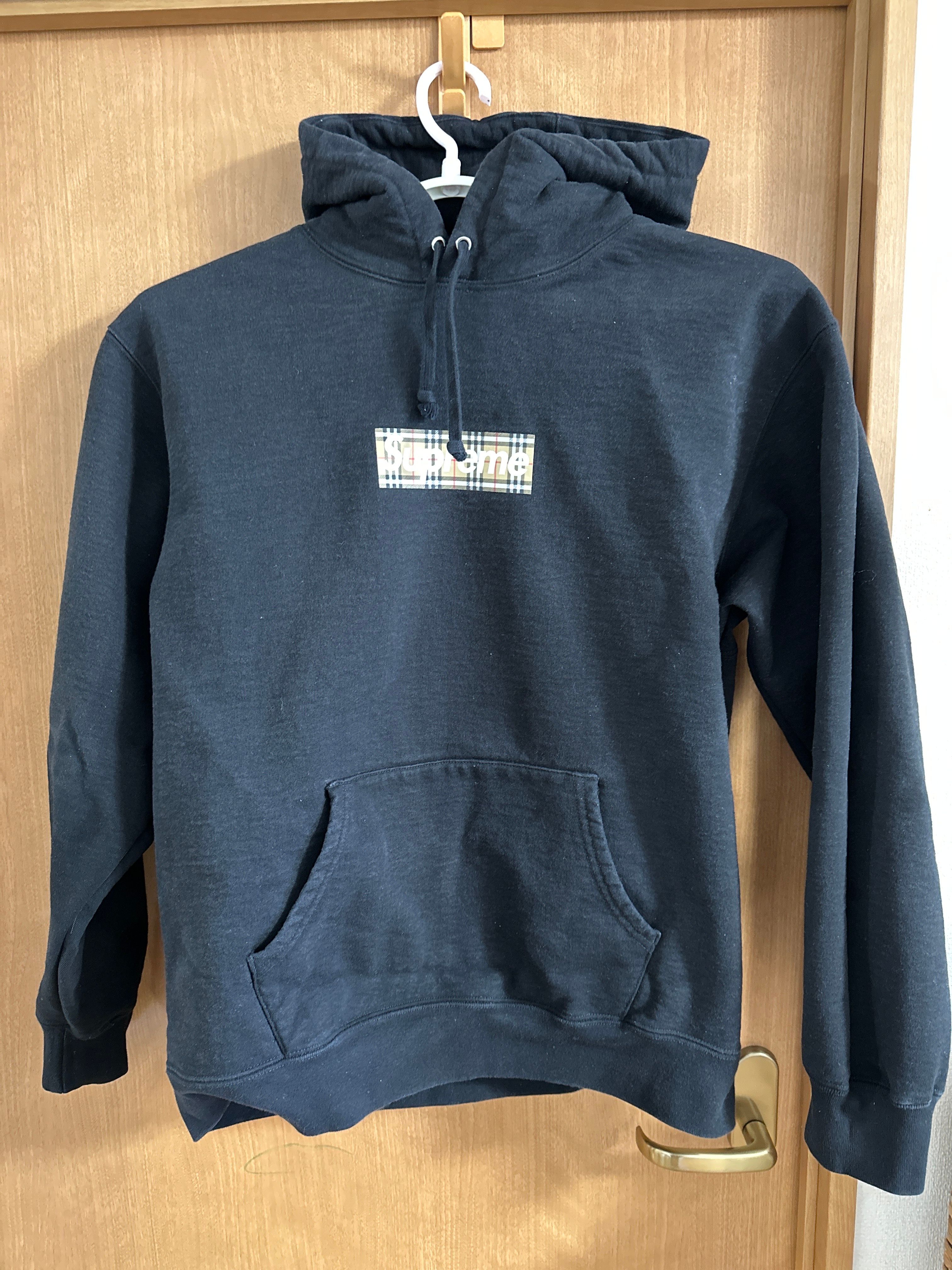 Supreme / Burberry Box Logo Hooded Sweatshirt "Black"