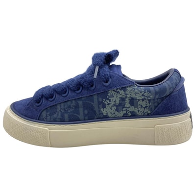Christian Dior クリスチャンディオール スニーカー 3SN303ZWZ56540 B33 LT DO DENIM TEARS デニムティアーズ オブリーク ローカット スエード スニーカー ネイビー系 40【極上美品】【中古】