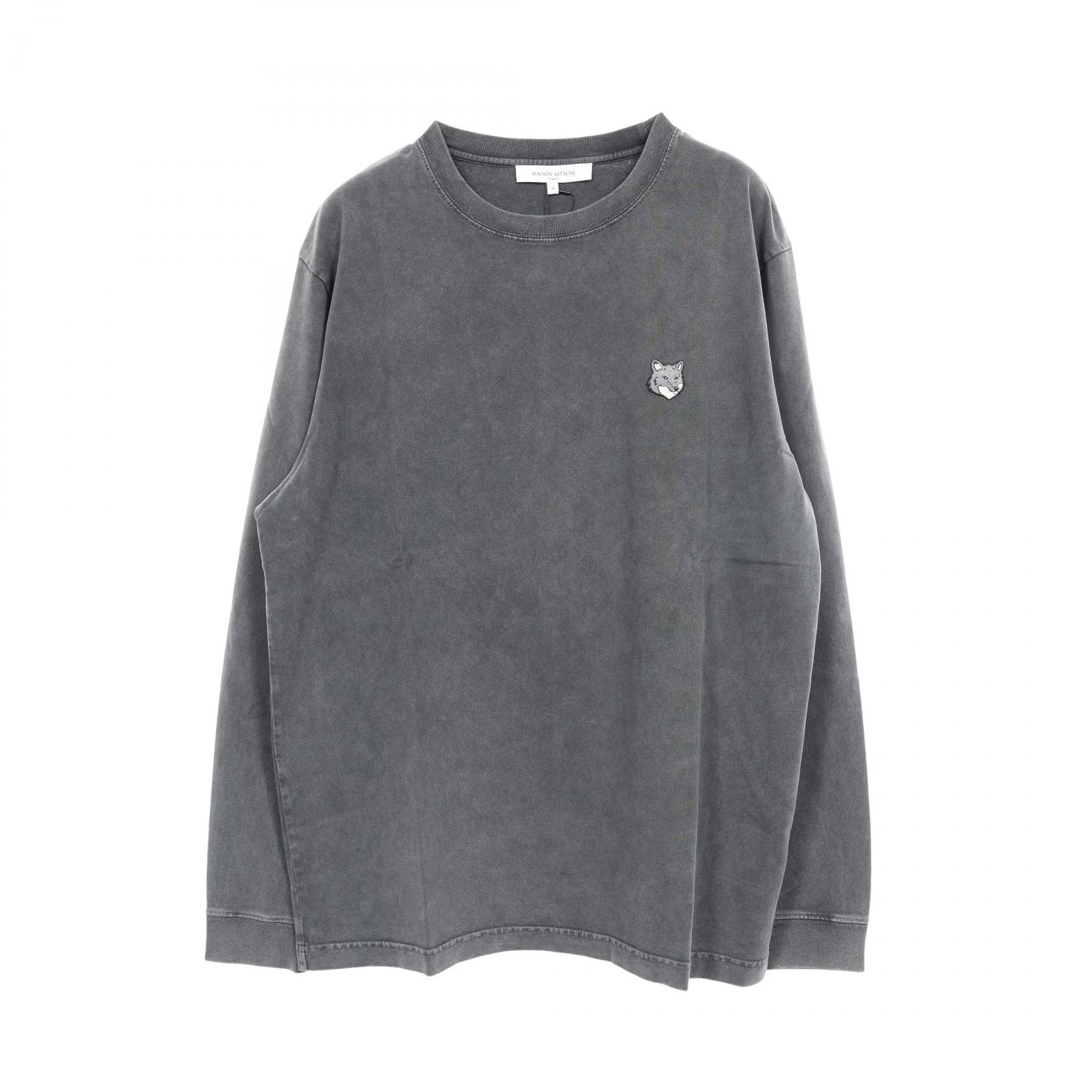 メゾンキツネ MAISON KITSUNE フォックスヘッド フェード コンフォート ロングスリーブ Tシャツ 長袖Tシャツ 衣料品 トップス コットン メンズ レディース グレー系 PM00119KJBIT70519L 【新品】