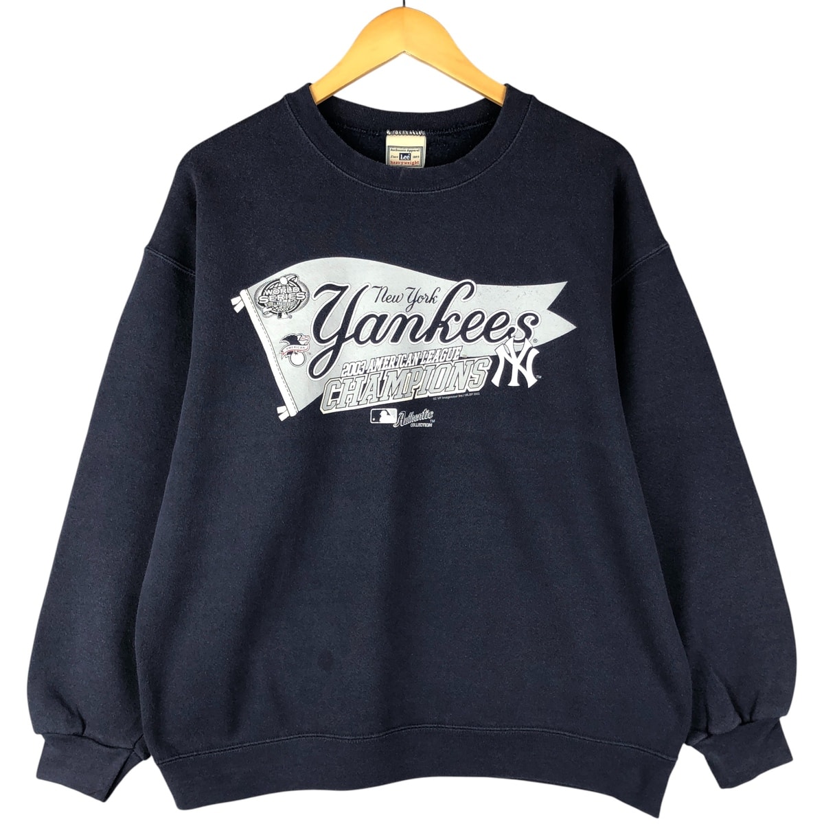 古着 リー Lee MLB NEW YORK YANKEES ニューヨークヤンキース プリントスウェットシャツ トレーナー メンズL相当 ヴィンテージ/eaa596022