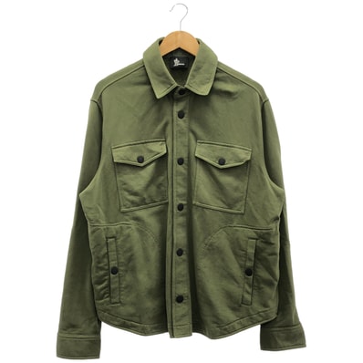 モンクレール 【GRENOBLE】22年製 CAMICIA カーキ コットン ロゴワッペン ボタンシャツジャケット L