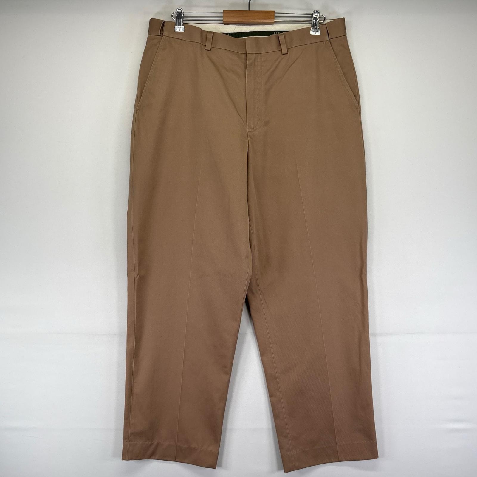 古着 エルエルビーン L.L.Bean パンツ チノパン ジッパーフライ テーパード 36  ブラウン系 無地 メンズ