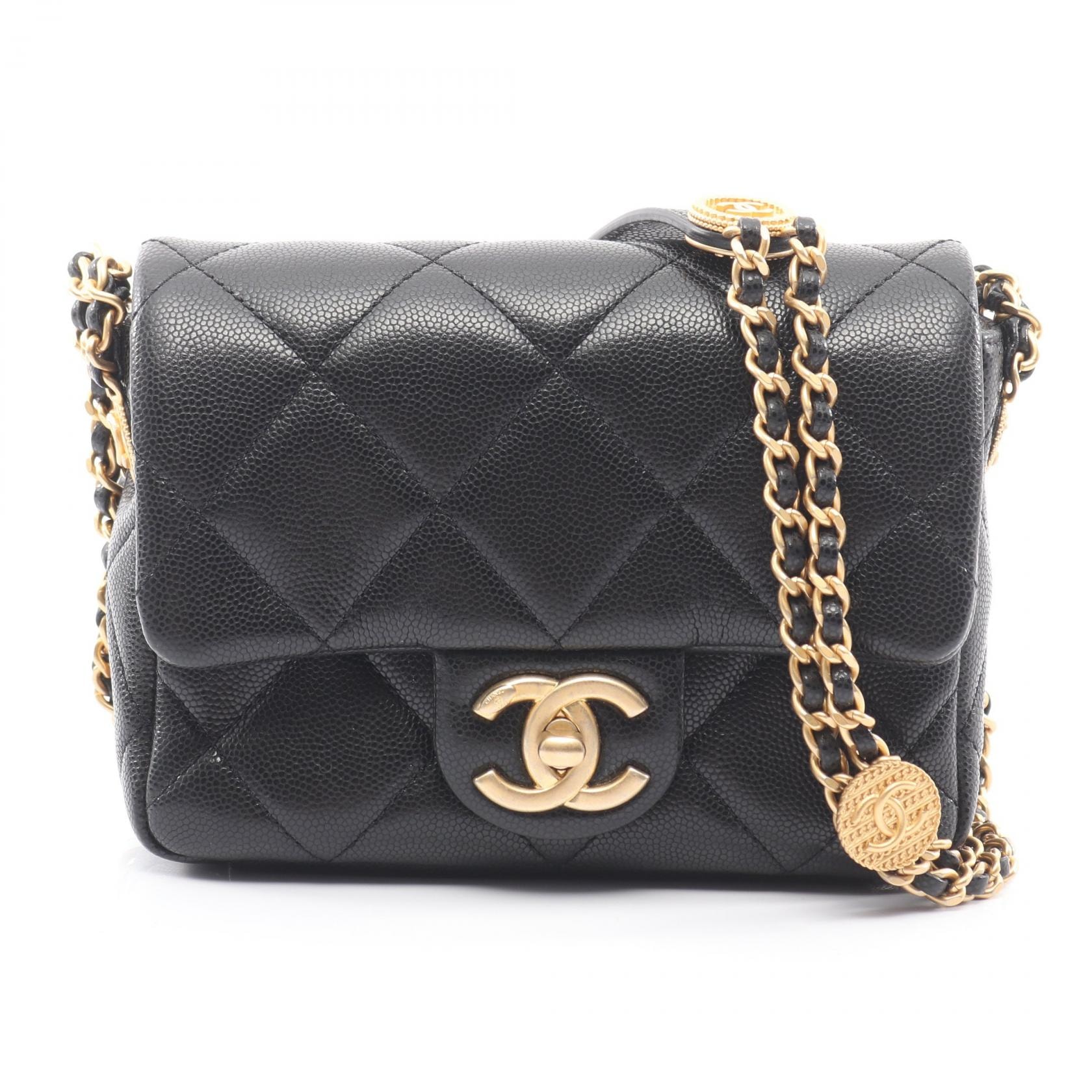 シャネル CHANEL マトラッセ ショルダーバッグ バッグ カーフ(牛革) レディース ブラック系 【中古】