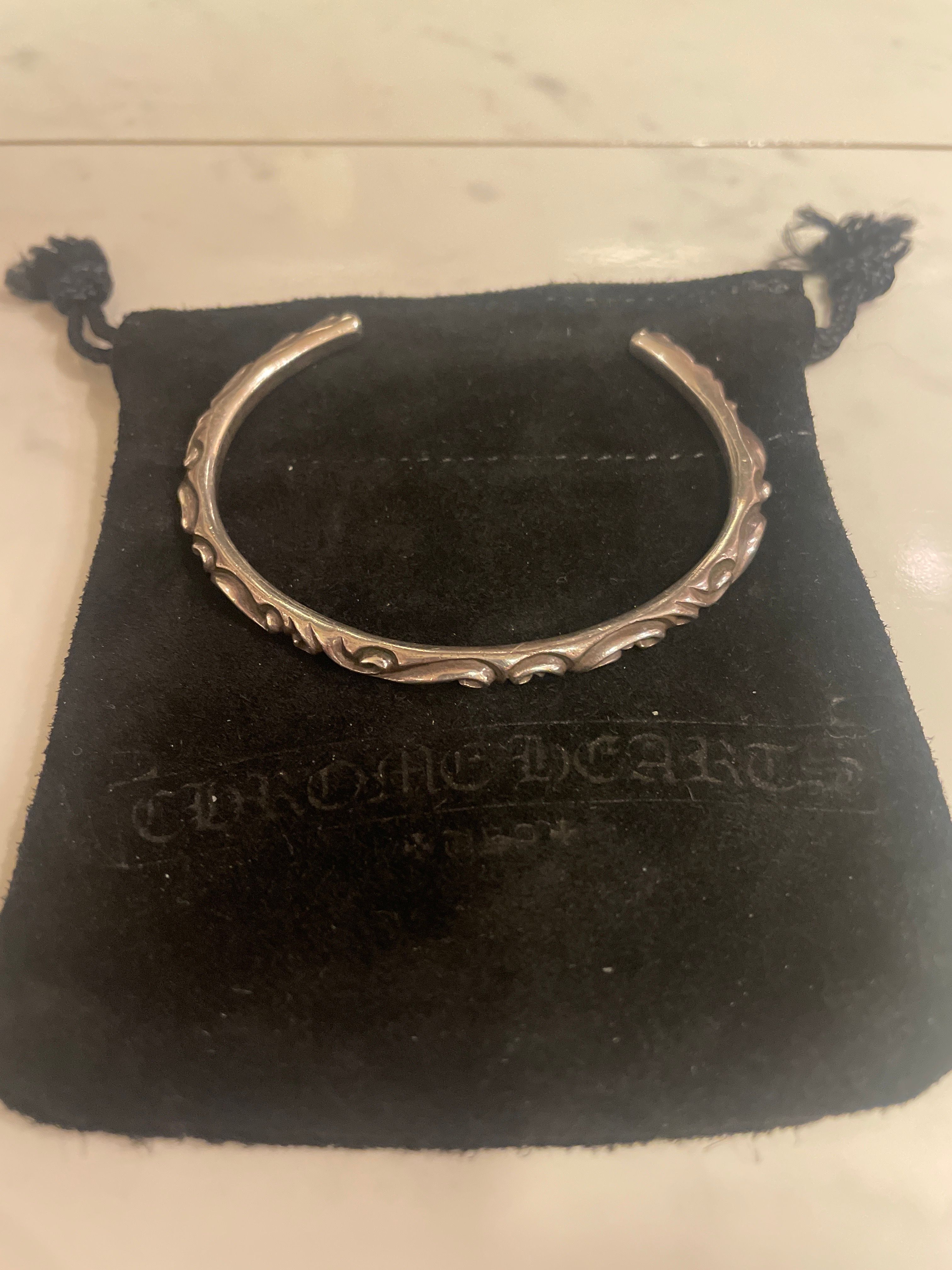 Chrome Hearts Scroll Band Bangle "Silver"
