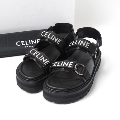 ■美品■2022SS■CELINE セリーヌ OUTDOOR BULKY SANDAL 45 サンダル サイズ40 ストラップ 厚底 ブランド古着【中古】20260903/RB0129