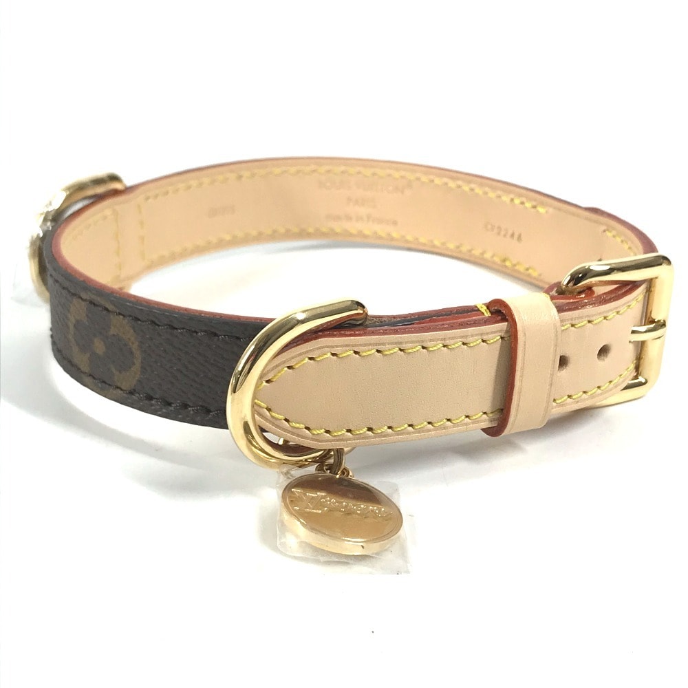 ルイヴィトン LOUIS VUITTON ドッグ カラー PM ドッグカラーPM GI1215 モノグラム 犬用首輪 ペット わんちゃん 首輪 モノグラムキャンバス ブラウン 新品同様