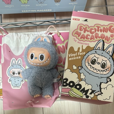 POP MART THE MONSTERS (LABUBU) Exciting Macaron Plush Series SEA SALT COCONUT