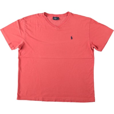 古着 ラルフローレン Ralph Lauren POLO by Ralph Lauren Vネック 半袖 ワンポイントロゴTシャツ メンズL相当/eaa622011
