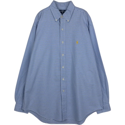 古着 ラルフローレン Ralph Lauren CLASSIC FIT クラシックフィット ギンガムチェック 長袖 ボタンダウンチェックシャツ メンズL相当/eaa650121