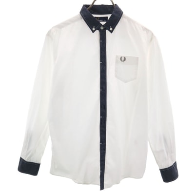 FRED PERRY フレッドペリー 長袖 ボタンダウンシャツ L ホワイト系