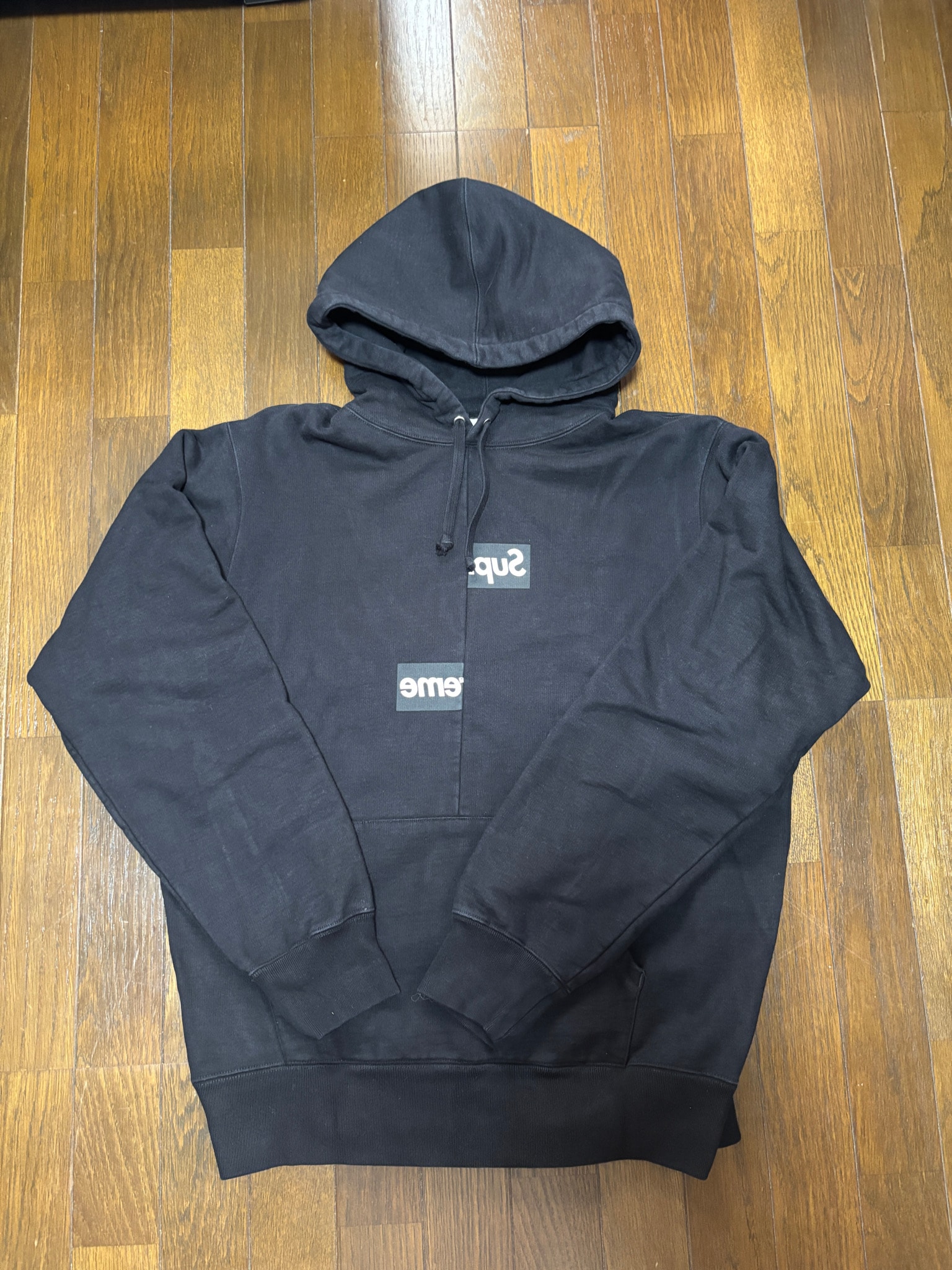 Supreme x COMME des GARCONS SHIRT Split Box Logo Hooded Sweatshirt "Black"