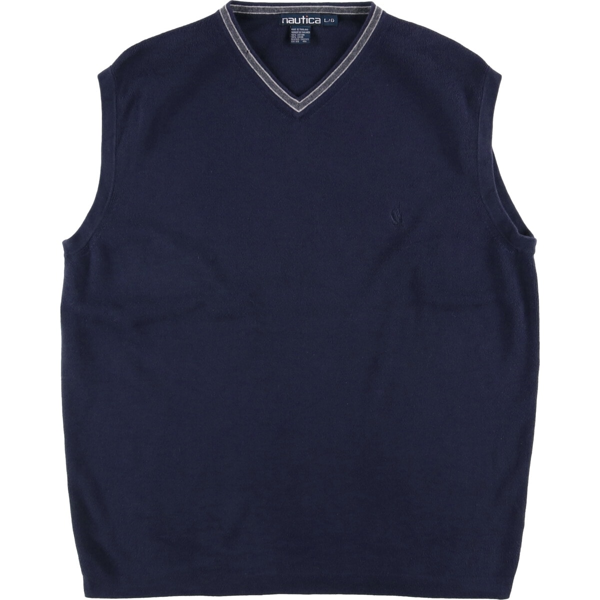 古着 90年代 ノーティカ NAUTICA リブ編み Vネック コットンニットベスト メンズL相当 ヴィンテージ/eaa592045