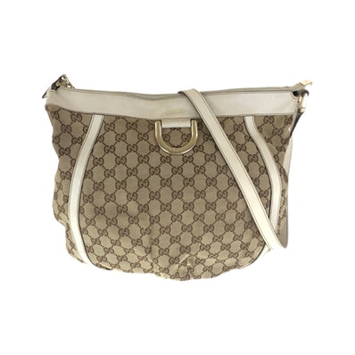 GUCCI グッチ アビー ベージュ アイボリー ゴールド金具 GGキャンバス レザー/ ショルダーバッグ メッセンジャーバッグ 602979 【中古】