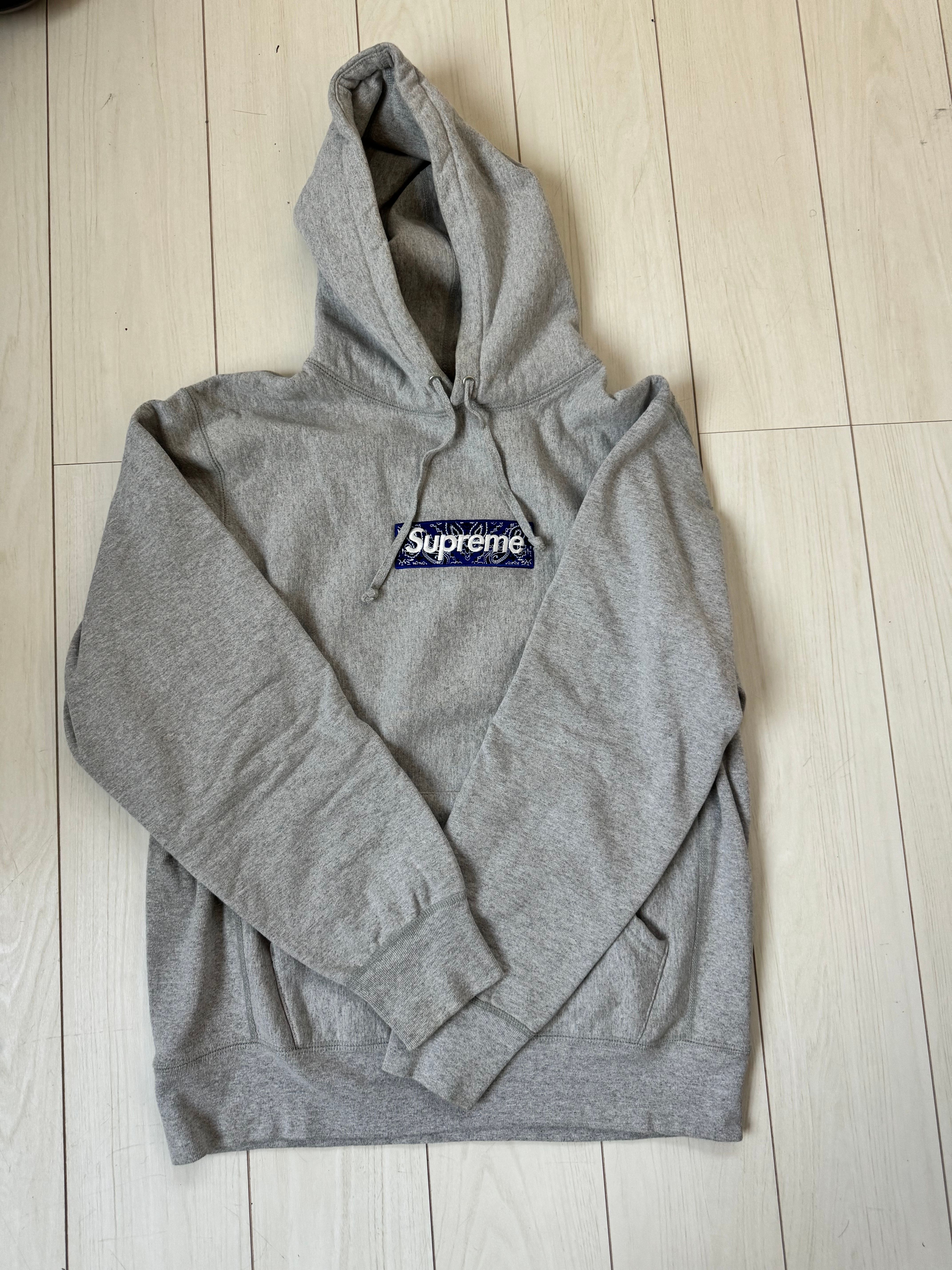 Supreme Bandana Box Logo Hooded Sweatshirt "Grey"