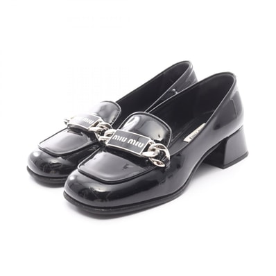 ミュウ ミュウ Miu Miu ローファー 靴 レザー レディース ブラック系 【中古】