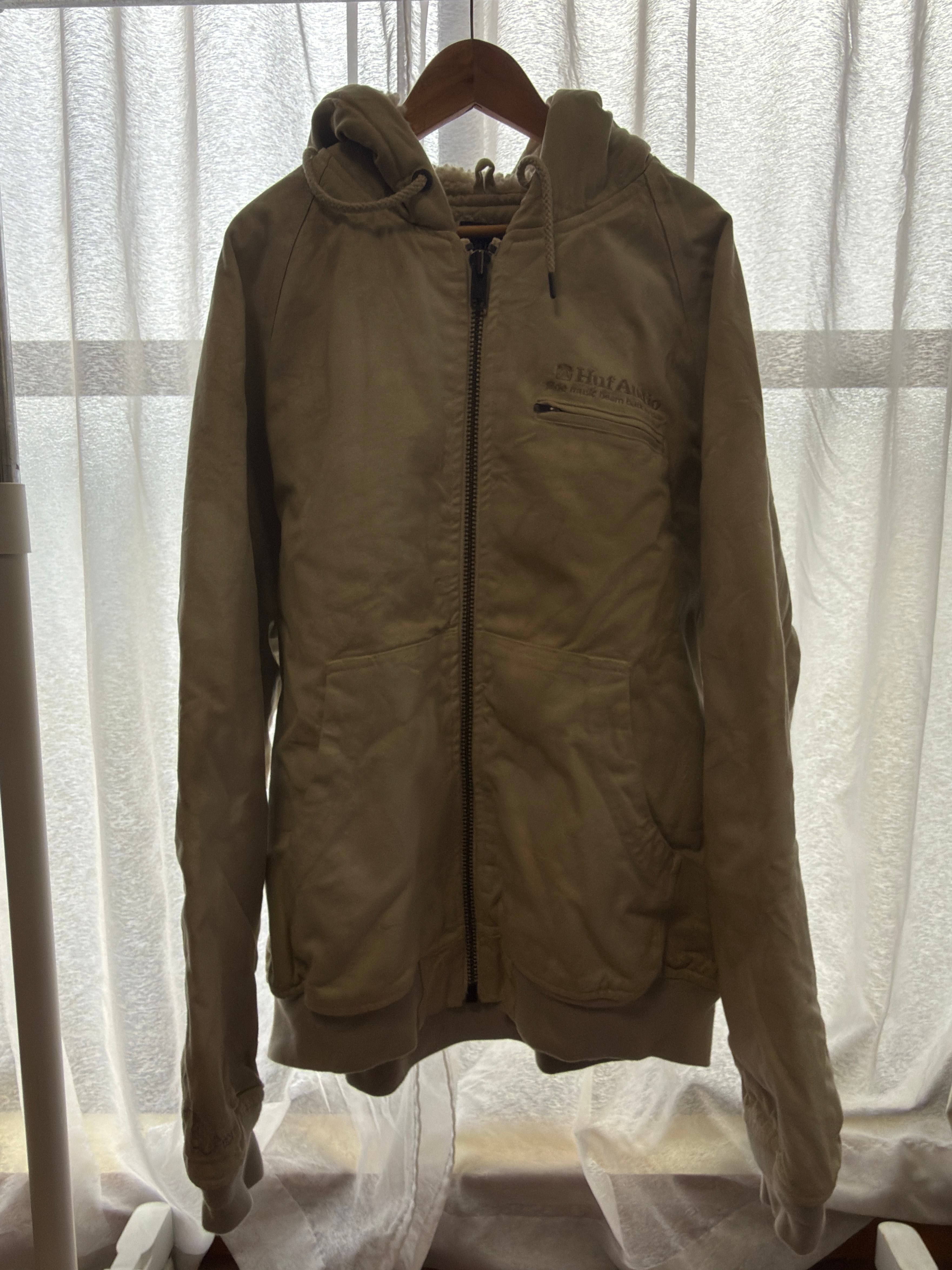 HUF Winter 24 Audio Hooded Jacket "Bone"