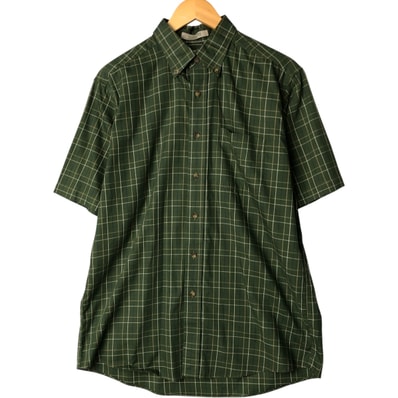 古着 90~00年代 エルエルビーン L.L.Bean WRINKLE FREE TRADITIONAL FIT 半袖 ボタンダウン チェックシャツ メンズM相当/eaa581508
