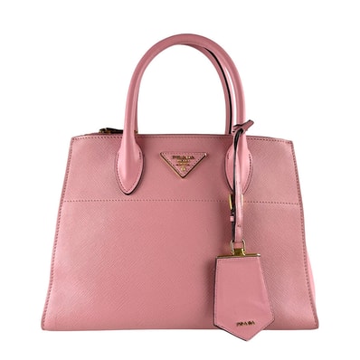 プラダ PRADA ハンドバッグ パラディグム レザー ピンク レディース 1BA103【中古】 z9688