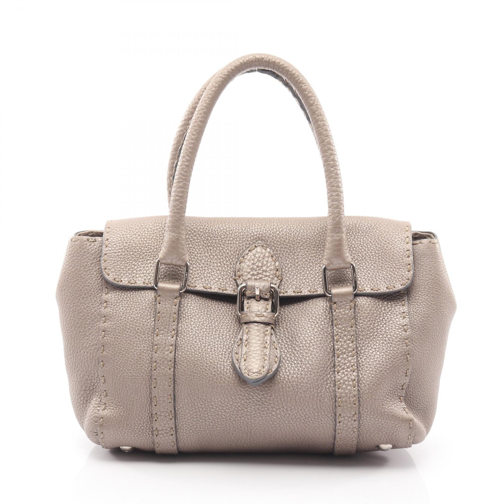 フェンディ FENDI セレリア ミニリンダ ハンドバッグ バッグ レザー レディース ベージュ系 【中古】