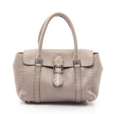 フェンディ FENDI セレリア ミニリンダ ハンドバッグ バッグ レザー レディース ベージュ系 【中古】