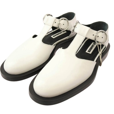 JIL SANDER ジルサンダー その他靴 JS36055A Tバー ストラップ レザー シューズ ホワイト系 35【極上美品】【中古】
