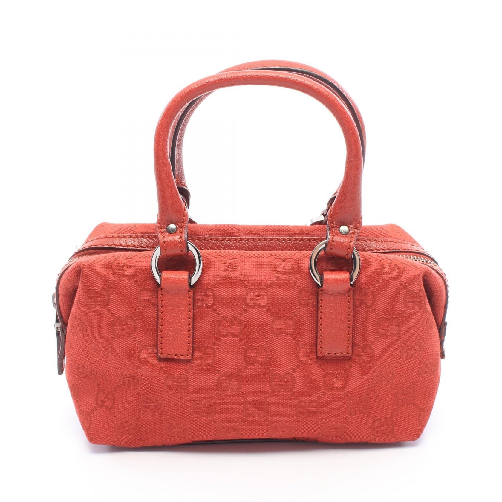 グッチ GUCCI GGキャンバス ハンドバッグ バッグ キャンバス レザー レディース レッド系 113010 【中古】