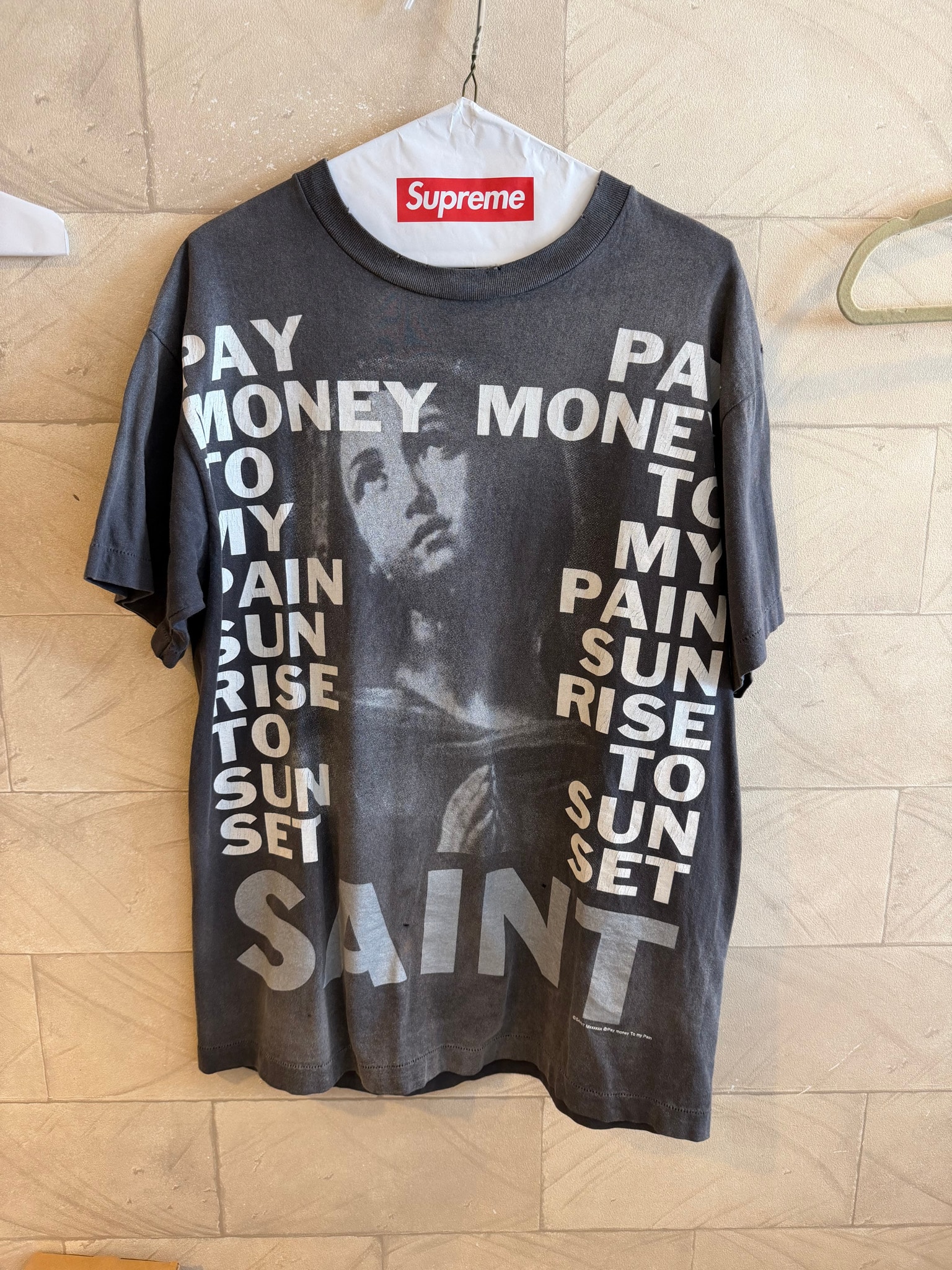 SAINT Mxxxxxx x Pay money To my Pain PTP_SS Tee / Stay Real 