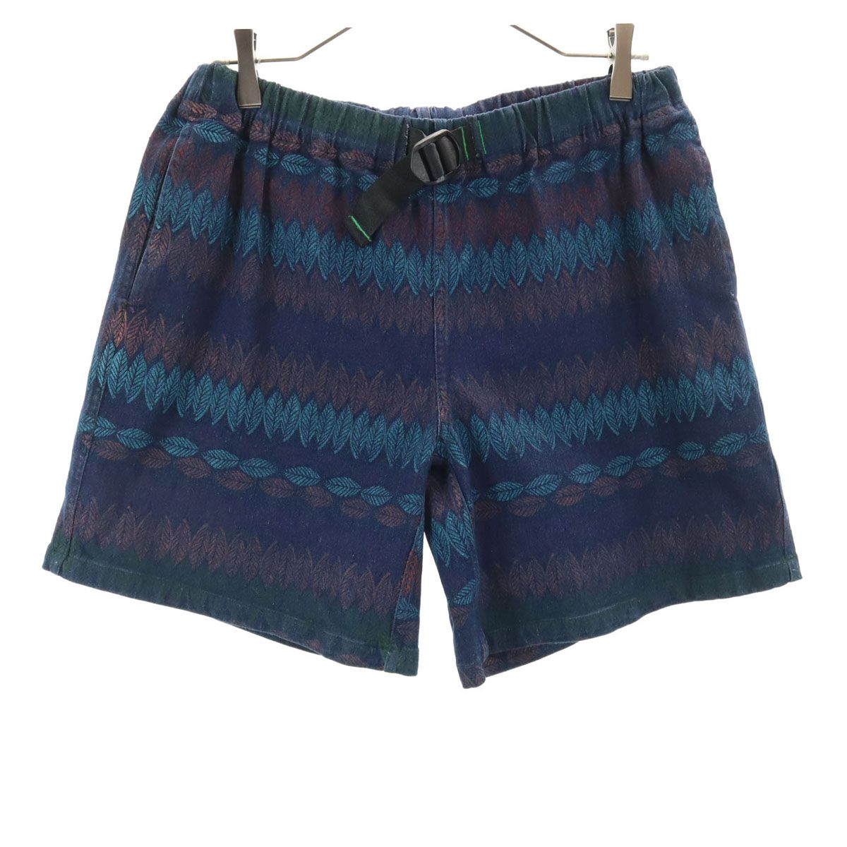 WILDTHINGS ワイルドシングス リーフ柄 クライミングショートパンツ M ネイビー