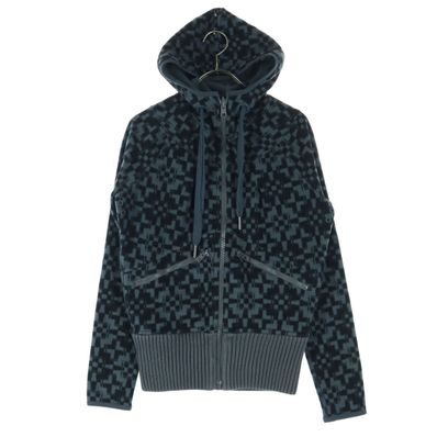 adidas アディダス 総柄 長袖 ジップパーカー XS グレー