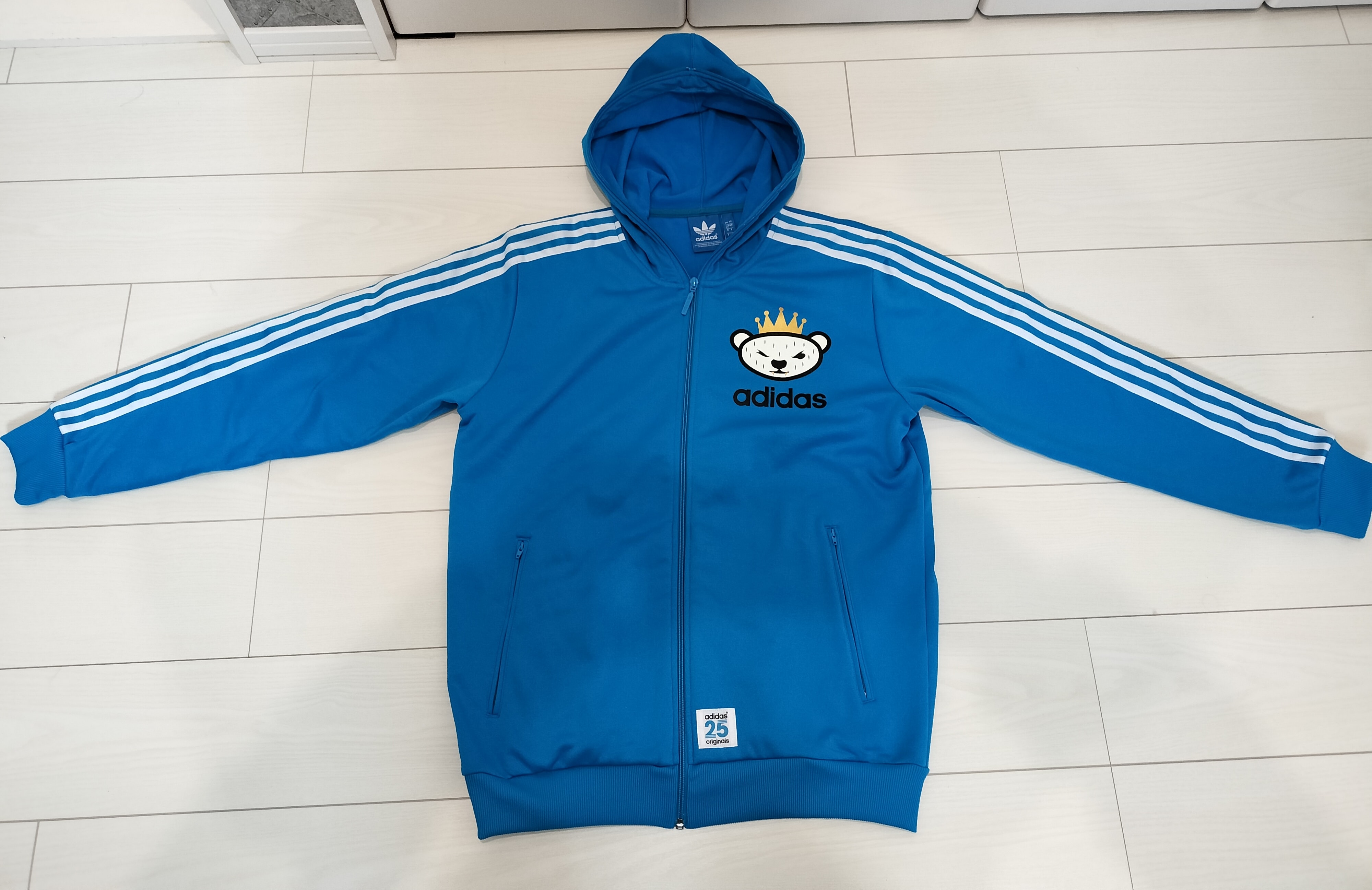 adidas NIGO コラボ フルジップパーカー ブルー XO アディダス ニゴー 25 ベアー ジャージ トラックジャケット トラックトップ フーディ