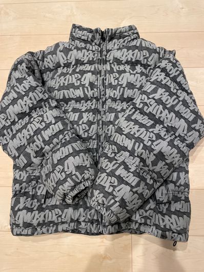Supreme Fat Tip Jacquard Denim Puffer Jacket "Black"