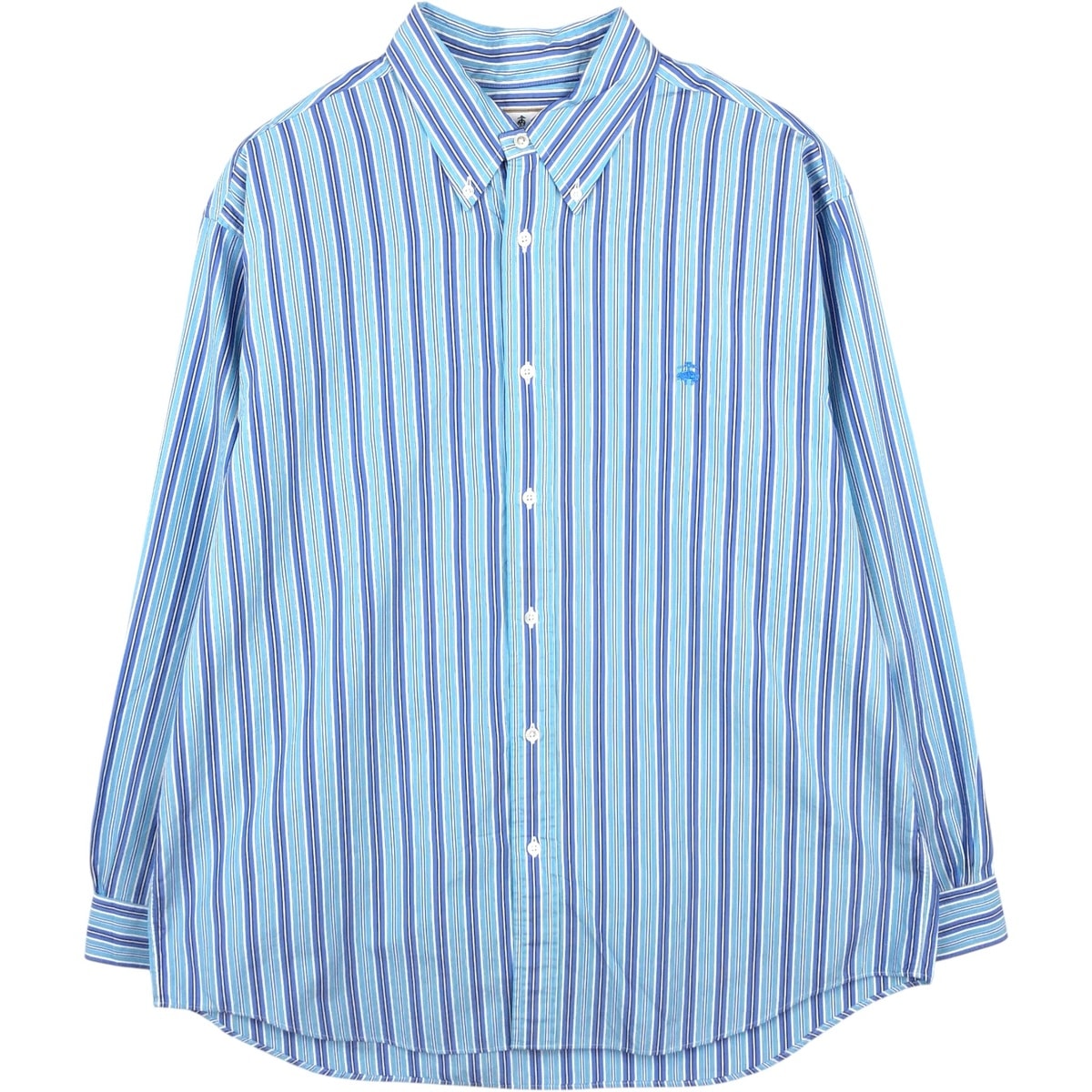 古着 ブルックスブラザーズ Brooks Brothers Thomas Mason マルチストライプ 長袖 ボタンダウンストライプシャツ USA製 メンズXL相当/eaa662829