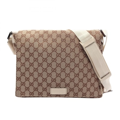 グッチ GUCCI GGキャンバス ショルダーバッグ バッグ キャンバス レザー レディース ベージュ系 / ホワイト系 146236 【中古】