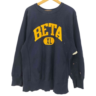 83-85年製 トリコタグ中期 USA製 REVERSE WEAVE ラバープリント BETA アーチ カプセル 2段 クルーネック スウェット【1143843492935】