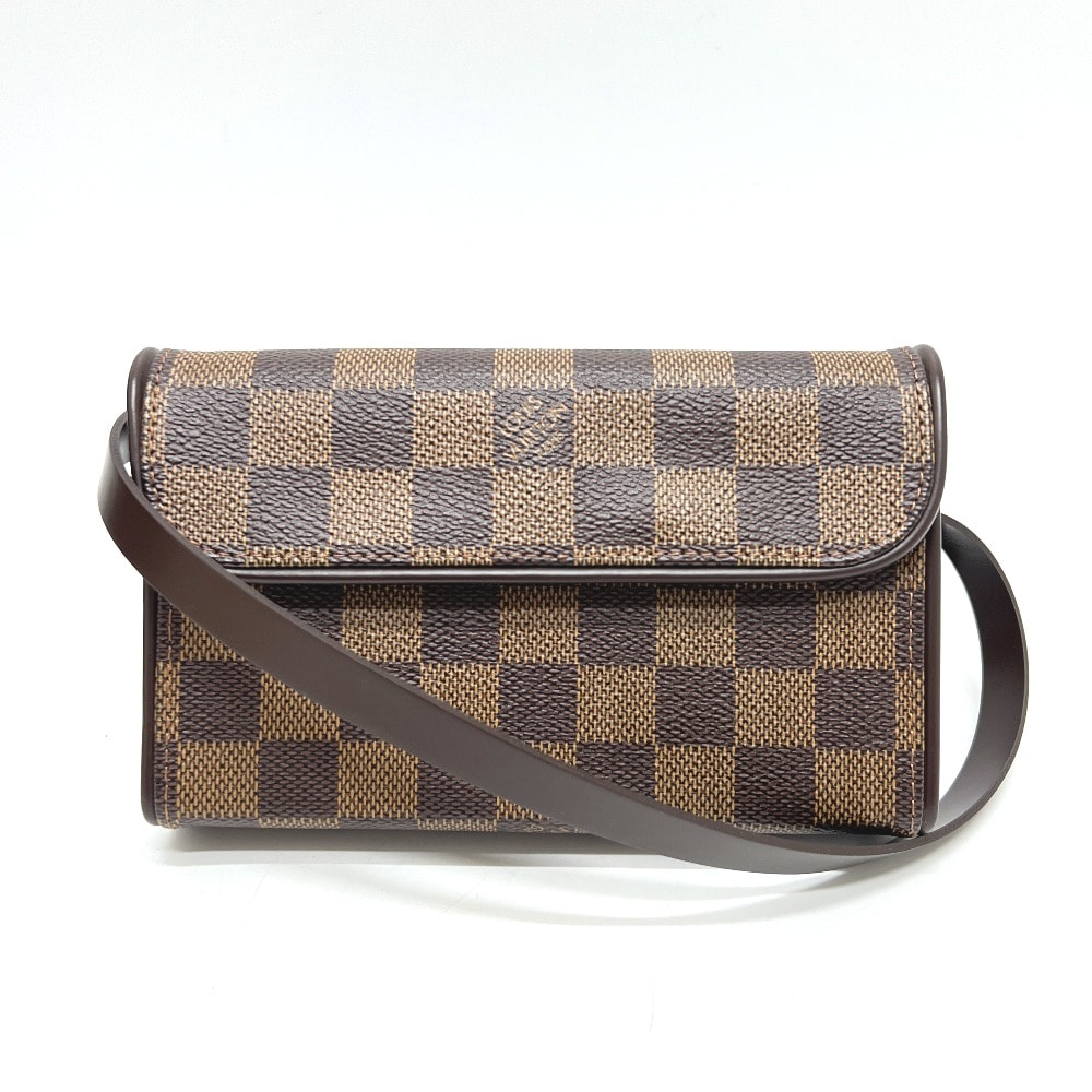 ルイヴィトン LOUIS VUITTON フロランティーヌ N51856 ポシェット SPOオーダー カバン バッグ ボディバッグ ウエストバッグ ダミエキャンバス エベヌ ブラウン 美品