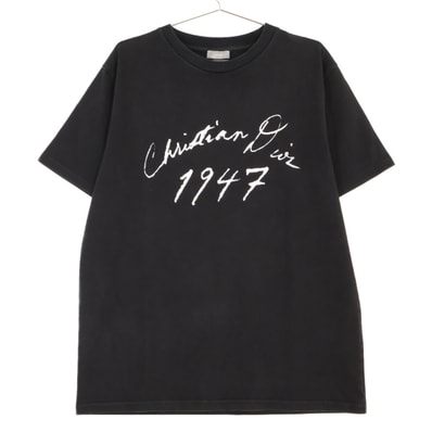 ディオール ブラック 1947 ハンドゥリトゥンTシャツ L