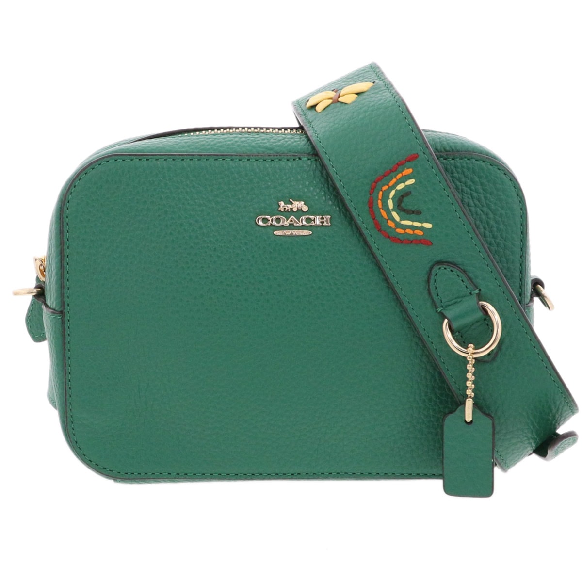 COACH コーチ ミニ カメラ ショルダーバッグ C8373 グリーン  レディース【中古】
