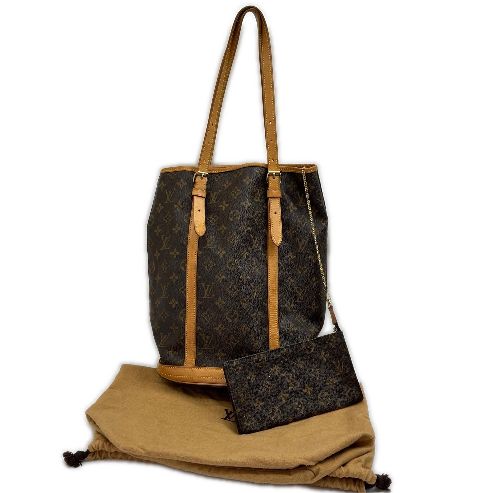 LOUIS VUITTON ルイヴィトン トートバッグ モノグラム バケット27 ポーチ付 ベタ有 M42236 ブラウン