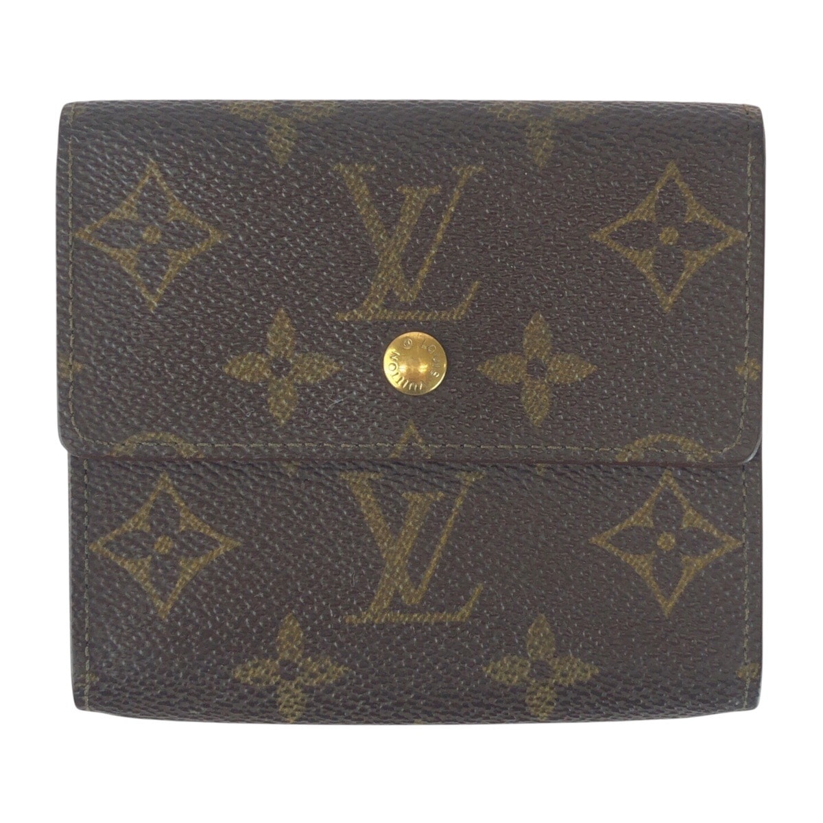 LOUIS VUITTON ルイヴィトン モノグラム ポルト モネ ビエカルトクレディ 男女兼用 ブラウン ゴールド金具 PVC 折財布 コンパクトウォレット 504975 【中古】