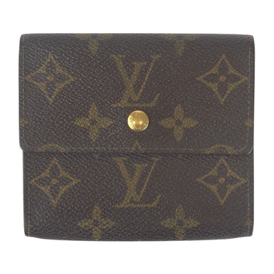 LOUIS VUITTON ルイヴィトン モノグラム ポルト モネ ビエカルトクレディ 男女兼用 ブラウン ゴールド金具 PVC 折財布 コンパクトウォレット 504975 【中古】